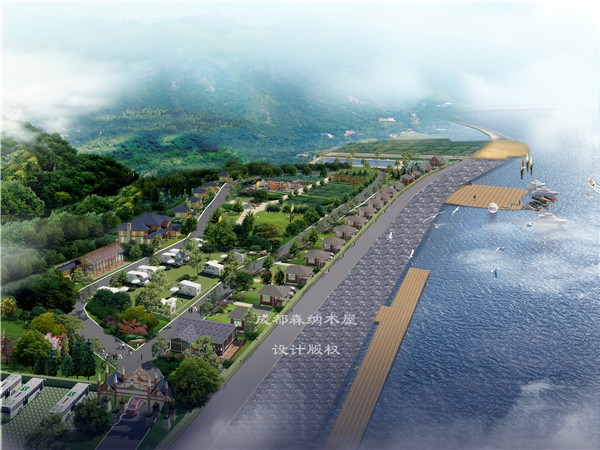 环湖旅游鸟瞰规划设计